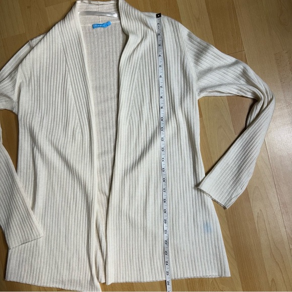 J. McLaughlin Cream Ella Open Front Cardigan 100% Cashmere - Picture 8 of 8